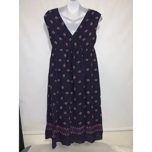 Anna Sui Smocked Cottage-core Purple Dress W/ Pockets Size 2 - Picture 3 of 9